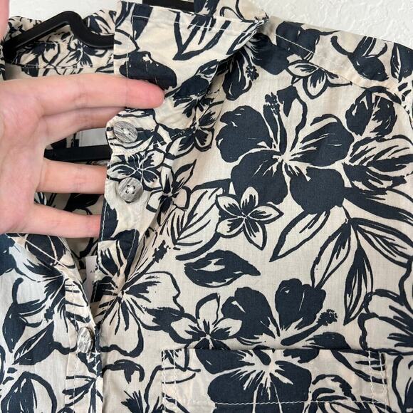 NWT American Eagle Cotton Poplin Tropical Printed Button Down Casual Shirt Small - Picture 4 of 8